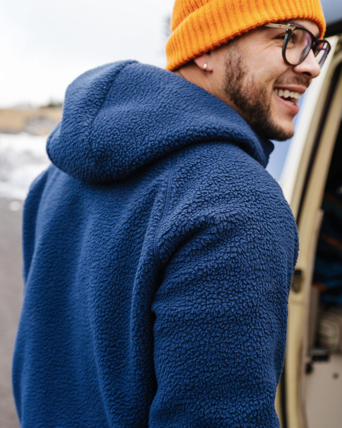 Ventura 1/2 Zip Sherpa Fleece - Rich Navy - Lifestyle