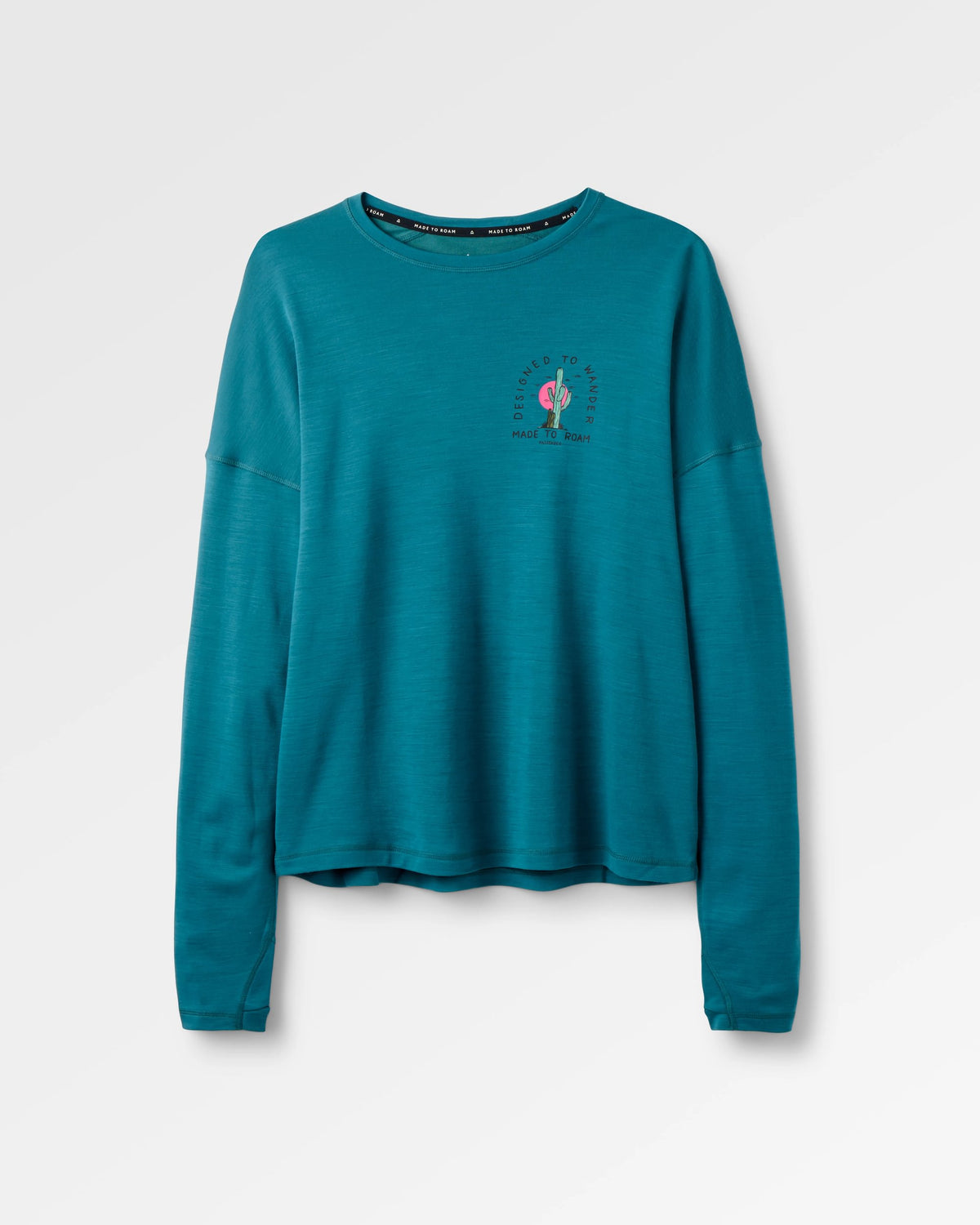 Camp Wild Lightweight Merino Blend LS T-Shirt - Mediterranean - Flatlay