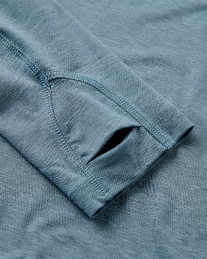 Light Ray Hooded UPF50 LS T-Shirt - Storm Grey Marl - Flatlay