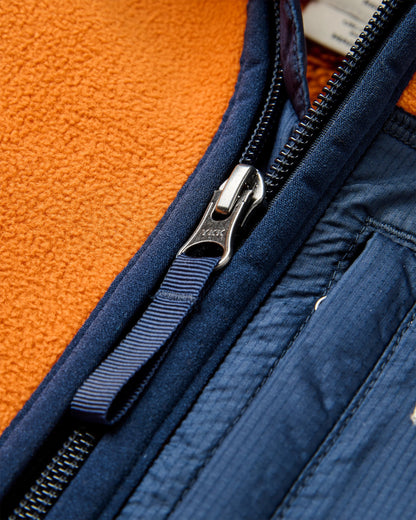 Loch Hooded Polar Fleece - Sunset Orange/Storm Grey - Flatlay