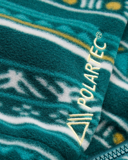Ayla Micro Polartec® Fleece - Geo Stripe Mediterranean - Flatlay