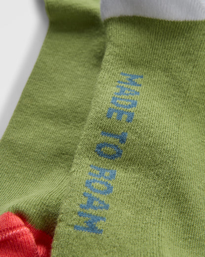 Classic Midweight Crew Socks - Pistachio - Flatlay