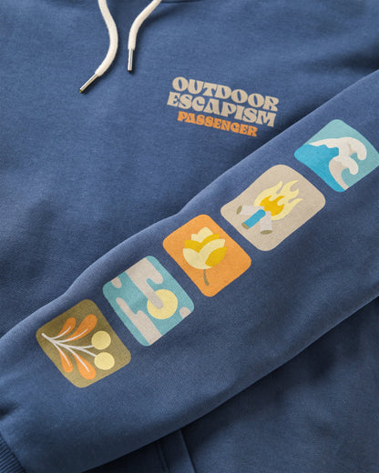 Patch Cotton Hoodie - Rich Navy - Flatlay