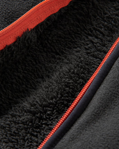 Loch Hooded Polar Fleece - Black - Flatlay