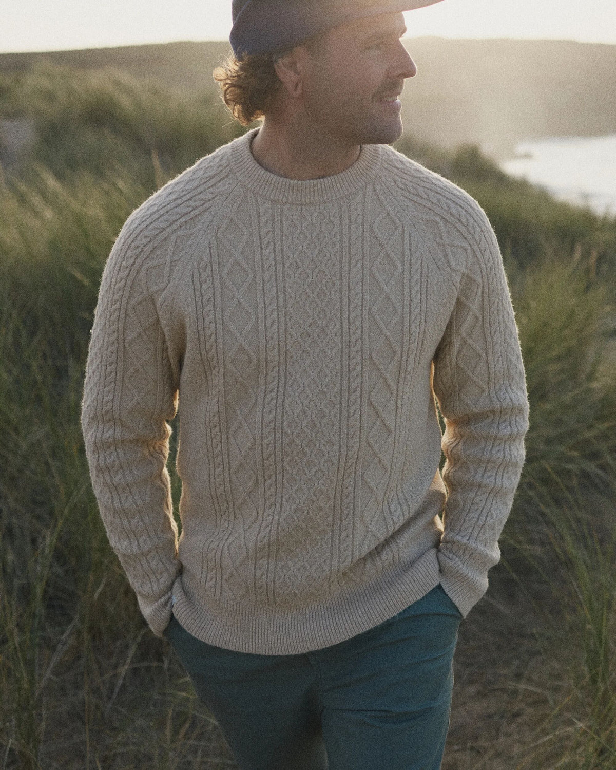 Sandbar Cable Knitted Jumper - Stone - Lifestyle
