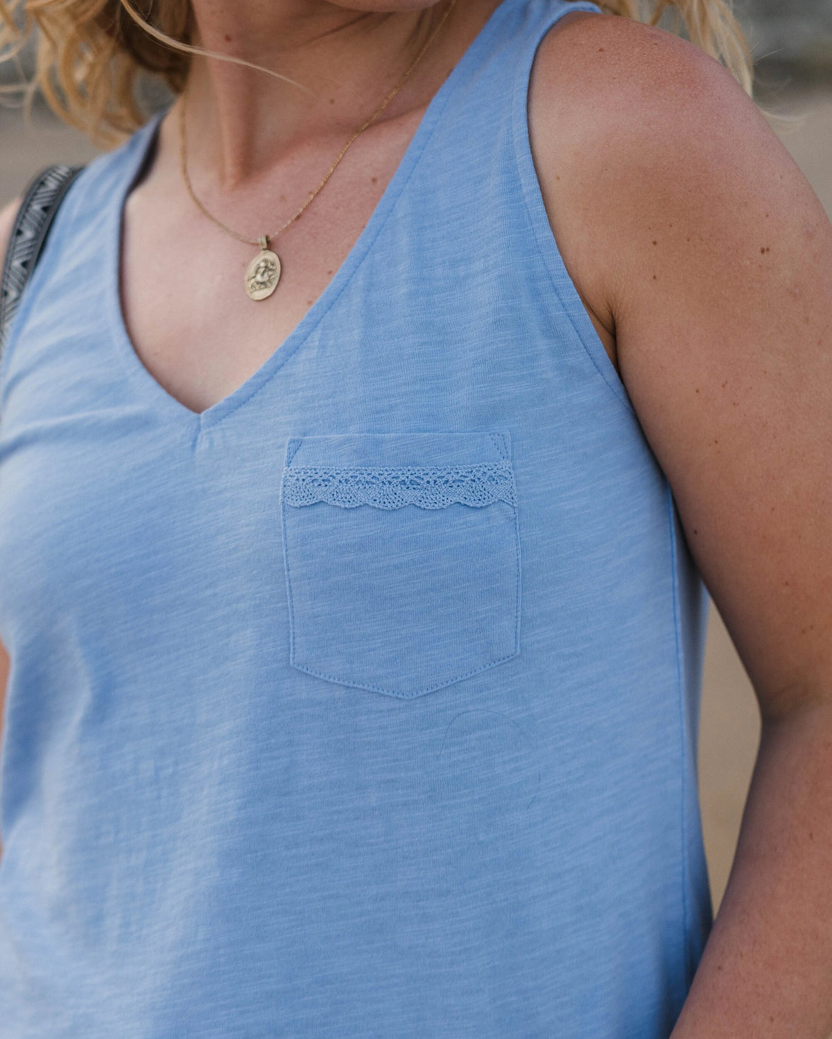Rivergate Top - Cornflower - Lifestyle