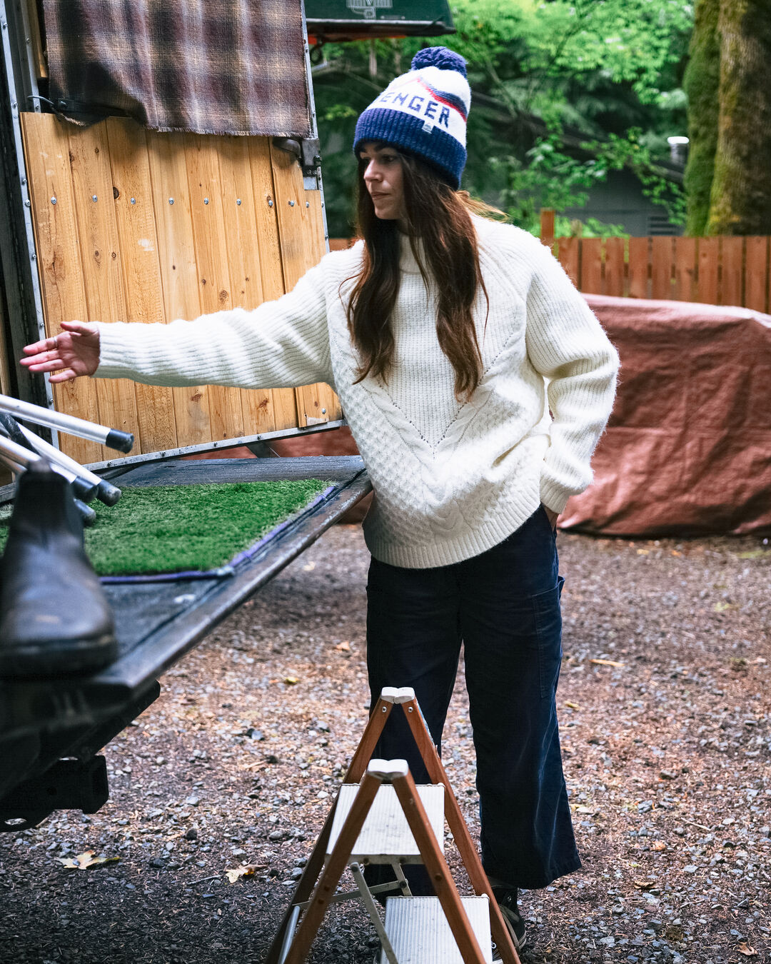 Cozy Cable Knitted Jumper - Off White - Lifestyle