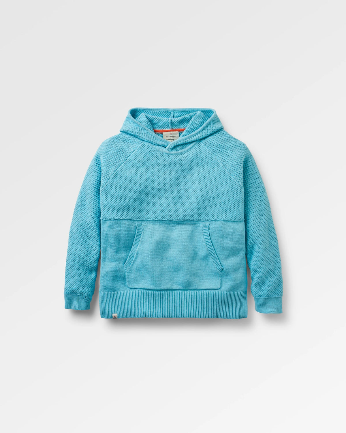 Cove Cotton Knitted Hoodie - Retro Blue  - Flatlay