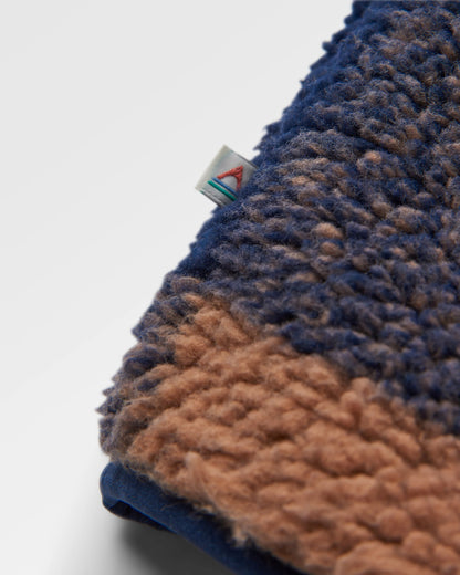 Offroad Sherpa 1/2 Zip Fleece - Toffee/Rich Navy Buffalo - Flatlay