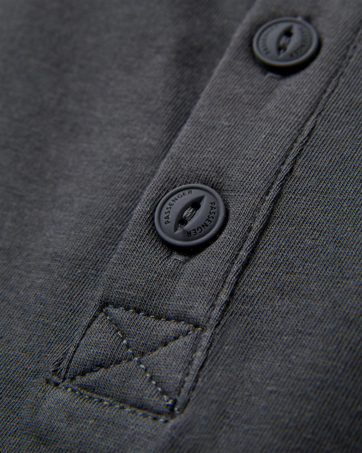 Heritage Relaxed Fit Henley T-Shirt - Faded Black - Flatlay