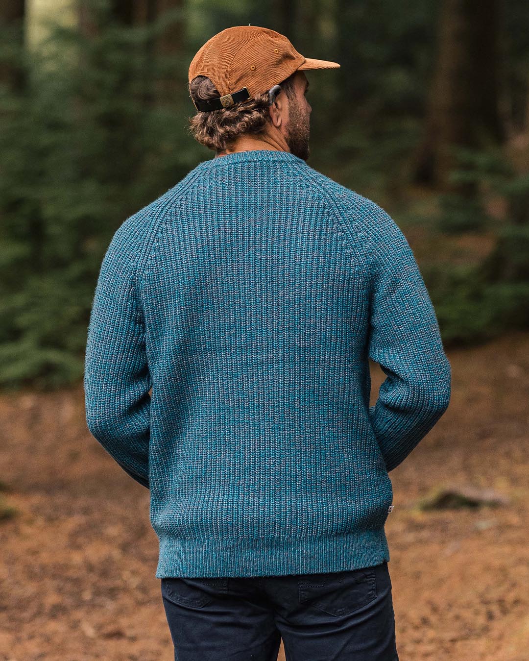 Fog Knitted Jumper - Deep Teal - Lifestyle