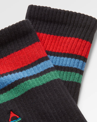 Classic Midweight Crew Socks - Black - Flatlay