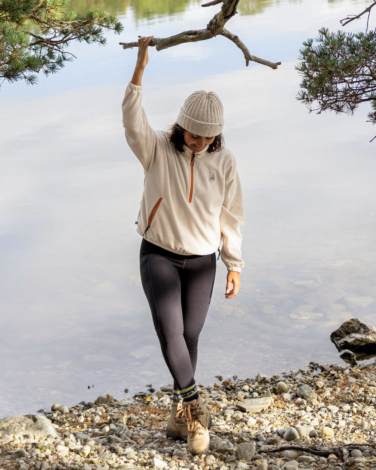 Ayla Micro Polartec® Fleece - Vintage White - Lifestyle