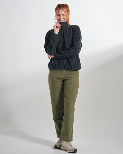 Ayla Micro Polartec® 1/4 Zip Fleece - Black - Studio Model