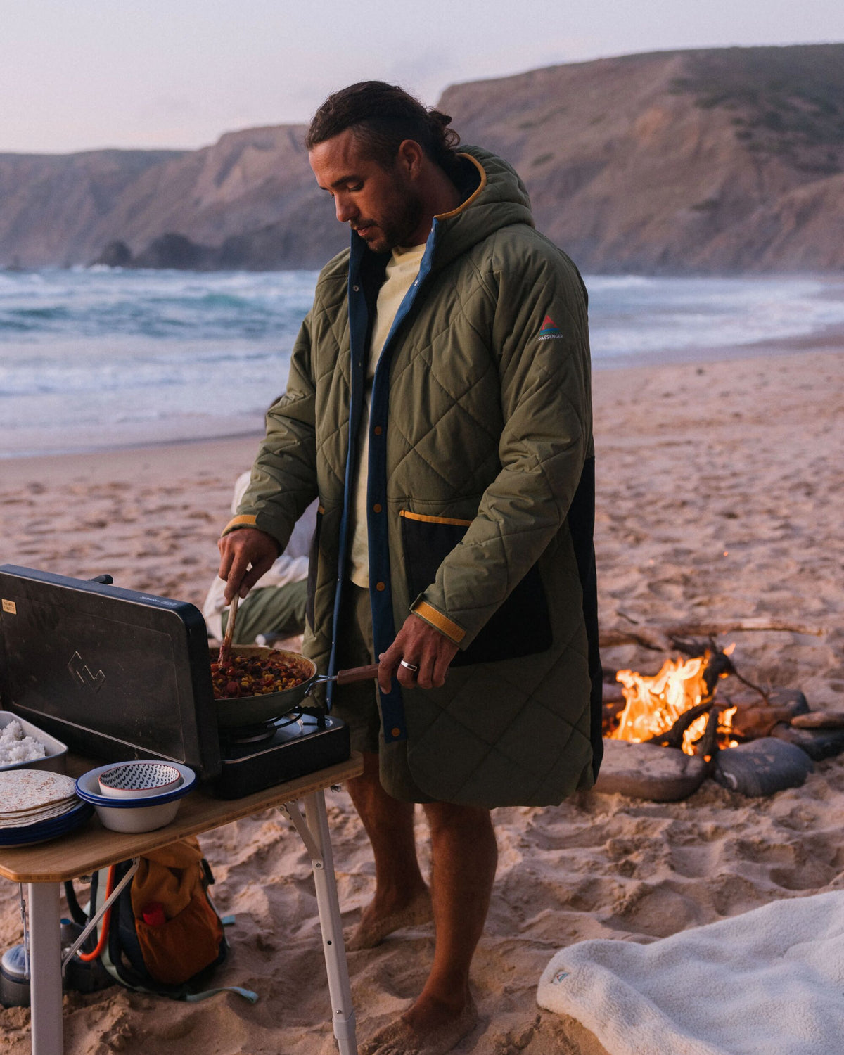 Campscape Fleece Lined Parka - Black/Khaki - Lifestyle - Male