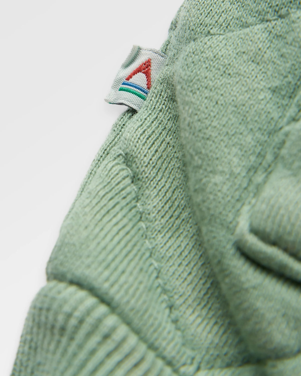 Clementine Quilted Popper Up Hoodie - Pistachio - Flatlay