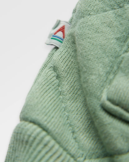 Clementine Quilted Popper Up Hoodie - Pistachio - Flatlay