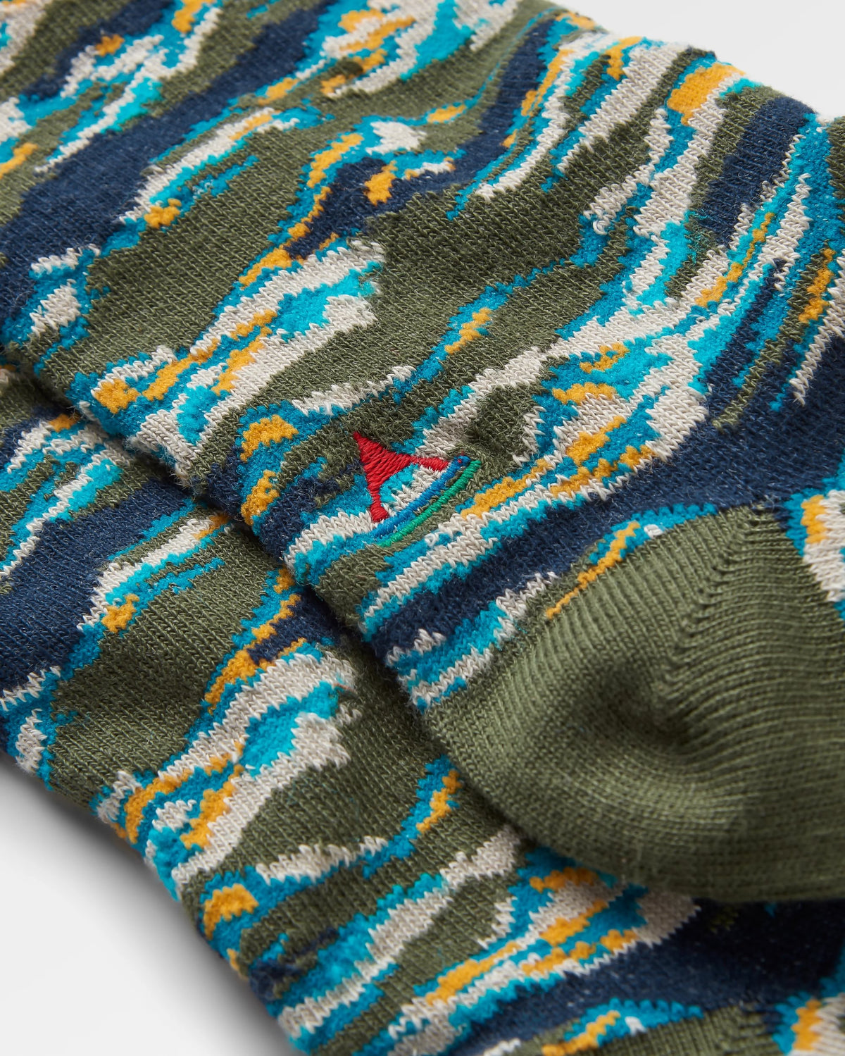 Peak Midweight Crew Socks - Khaki - Flatlay