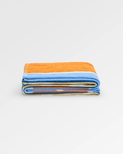 Tideline Cotton Beach Towel - Cornflower - Flatlay