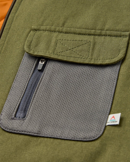 Explorers Cotton Canvas Gilet - Khaki - Flatlay