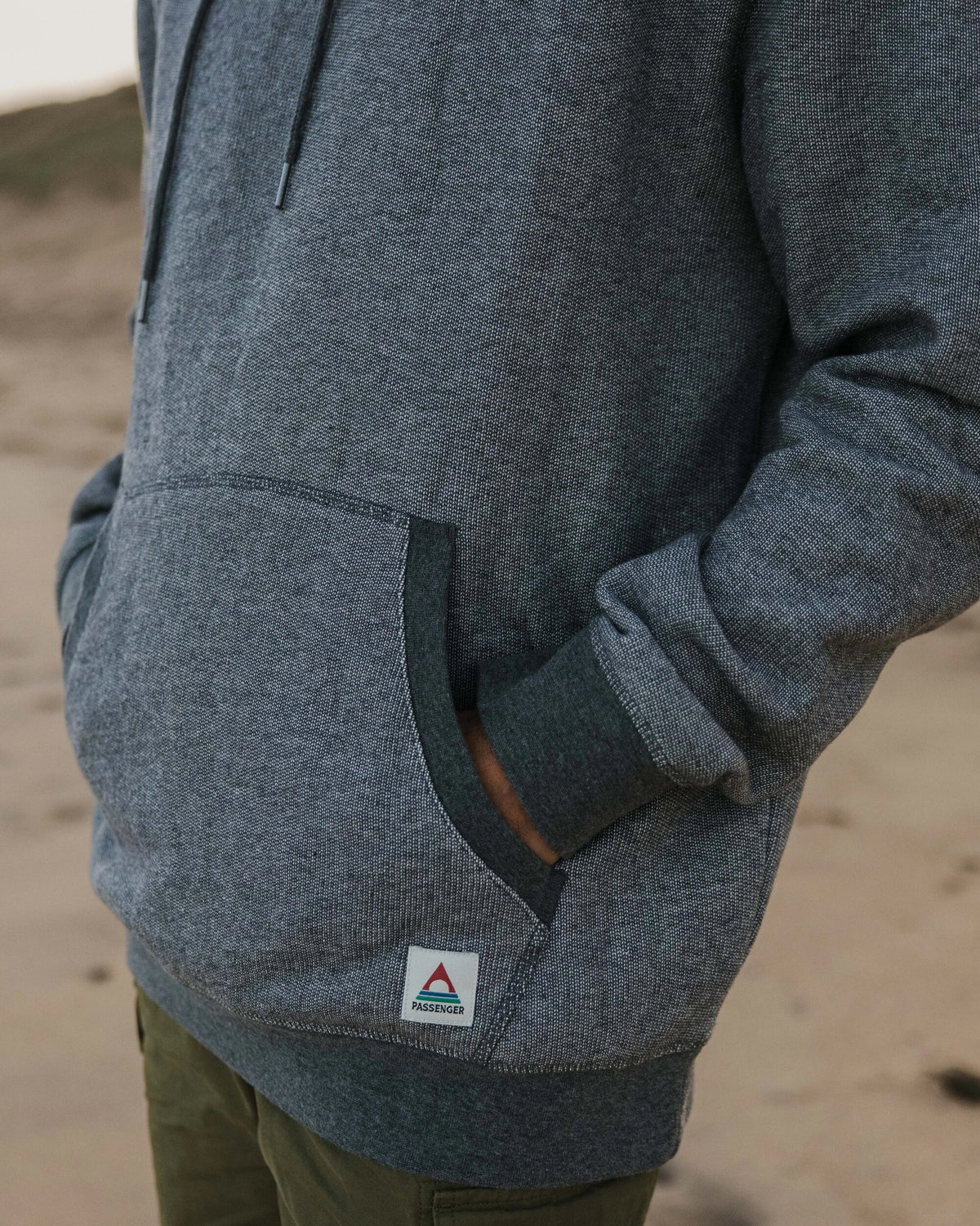 Heritage Textured Relaxed Fit Hoodie - Charcoal - Lifestyle