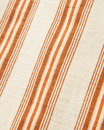 Cove Cotton Textured Shirt - Sunset Orange Stripe - Flatlay