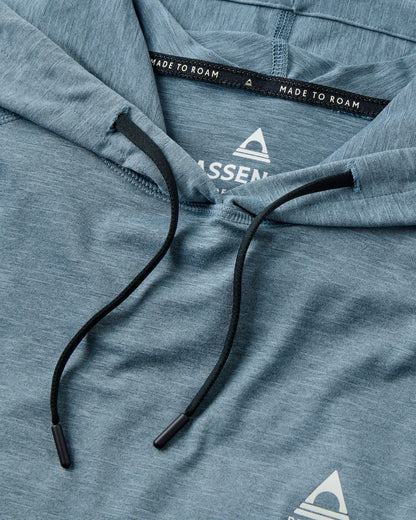Light Ray Hooded UPF50 LS T-Shirt - Storm Grey Marl - Flatlay