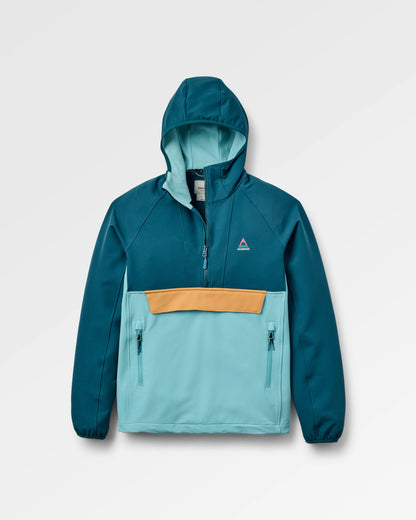 Ocean Softshell Anorak - Retro Blue/Tidal Blue - Flatlay