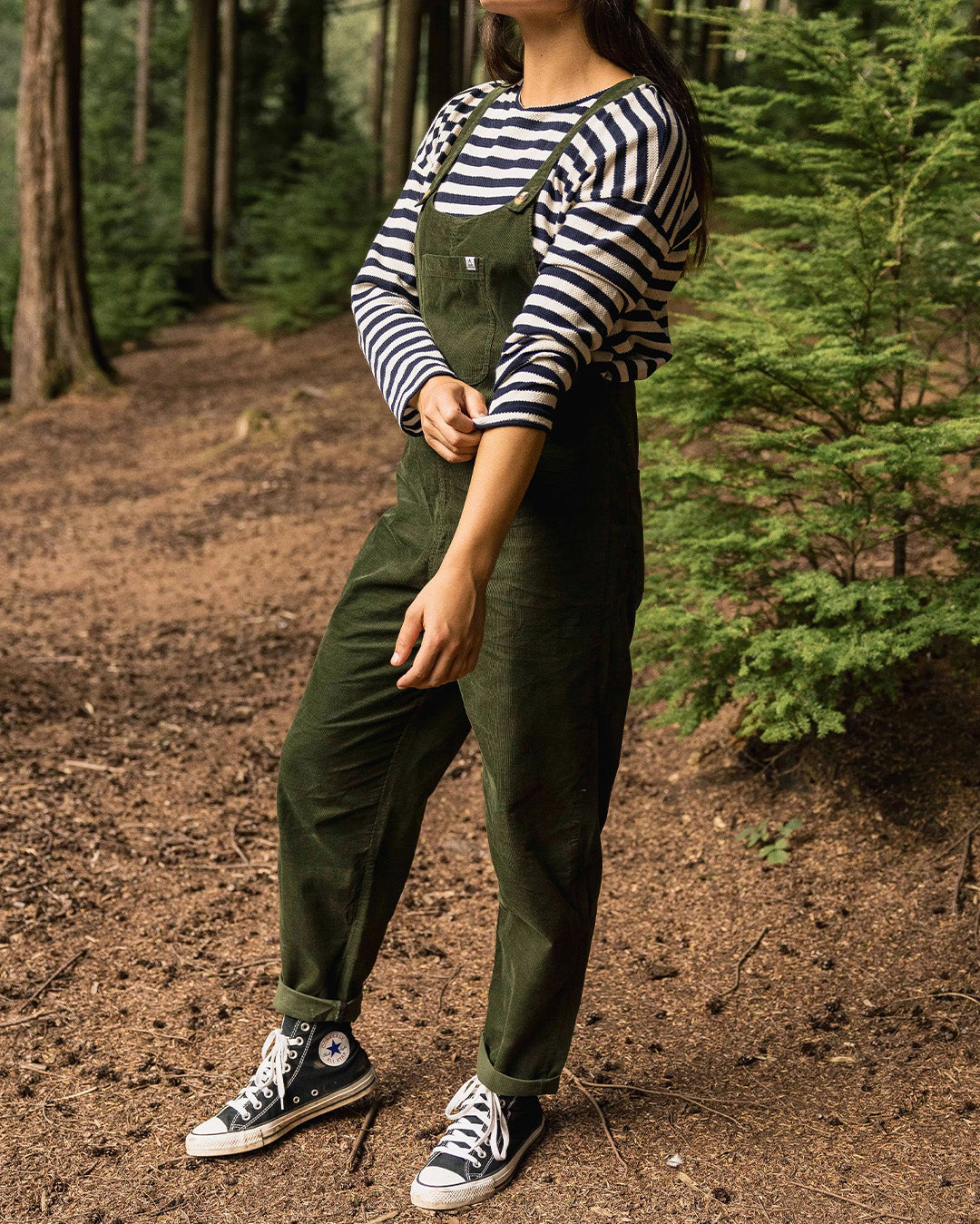 Meadows Cotton Corduroy Dungarees - Fir Tree - Lifestyle