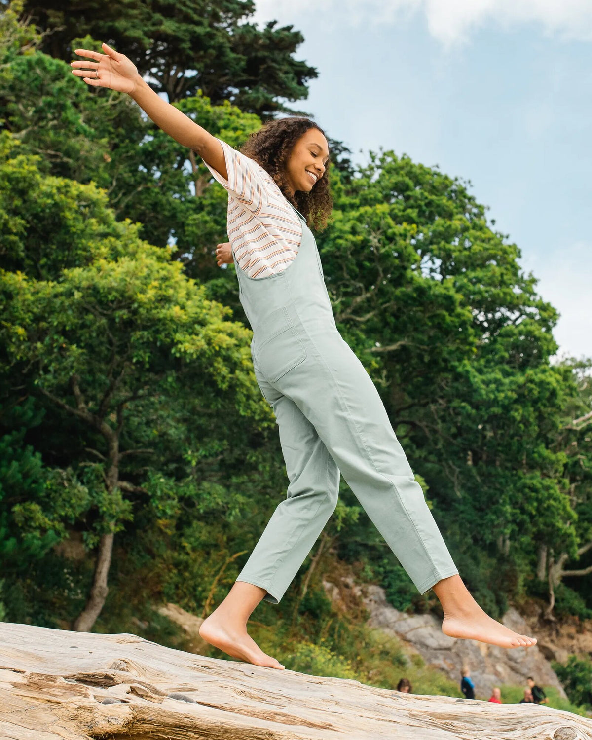 Meadows Cotton Dungarees - Pistachio - Lifestyle