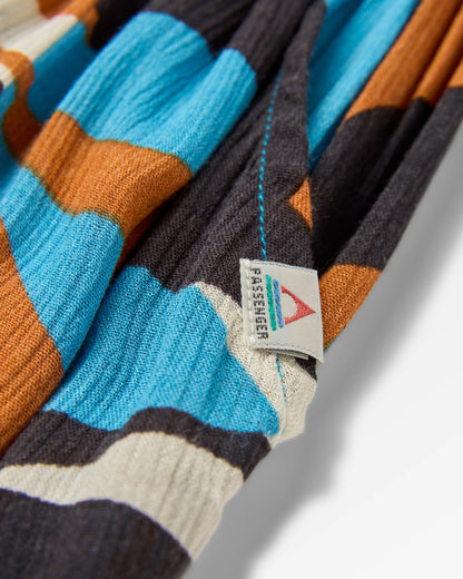 Zephyr Woven Maxi Skirt - Mountain Foliage Blue - Flatlay