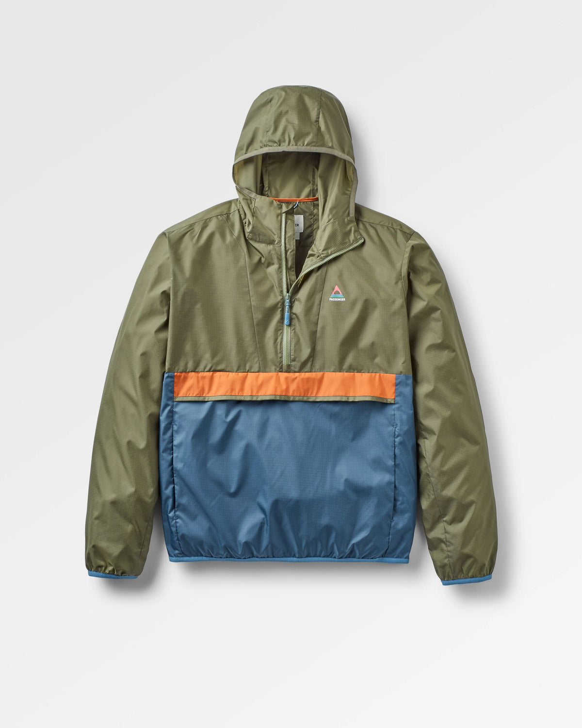 Gusto Windshell Anorak - Khaki/Dark Denim - Flatlay