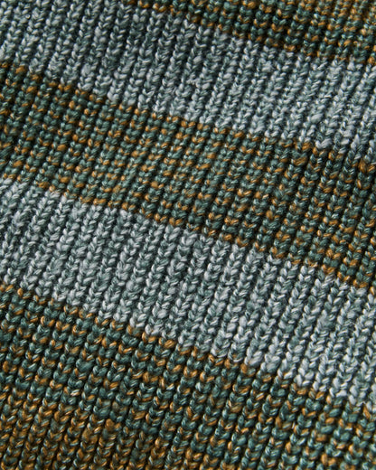 Fog Knitted Jumper - Faded Denim Multi Stripe - Flatlay