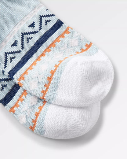 Mid-weight Patterned Socks - Blue Fog - Flatlay