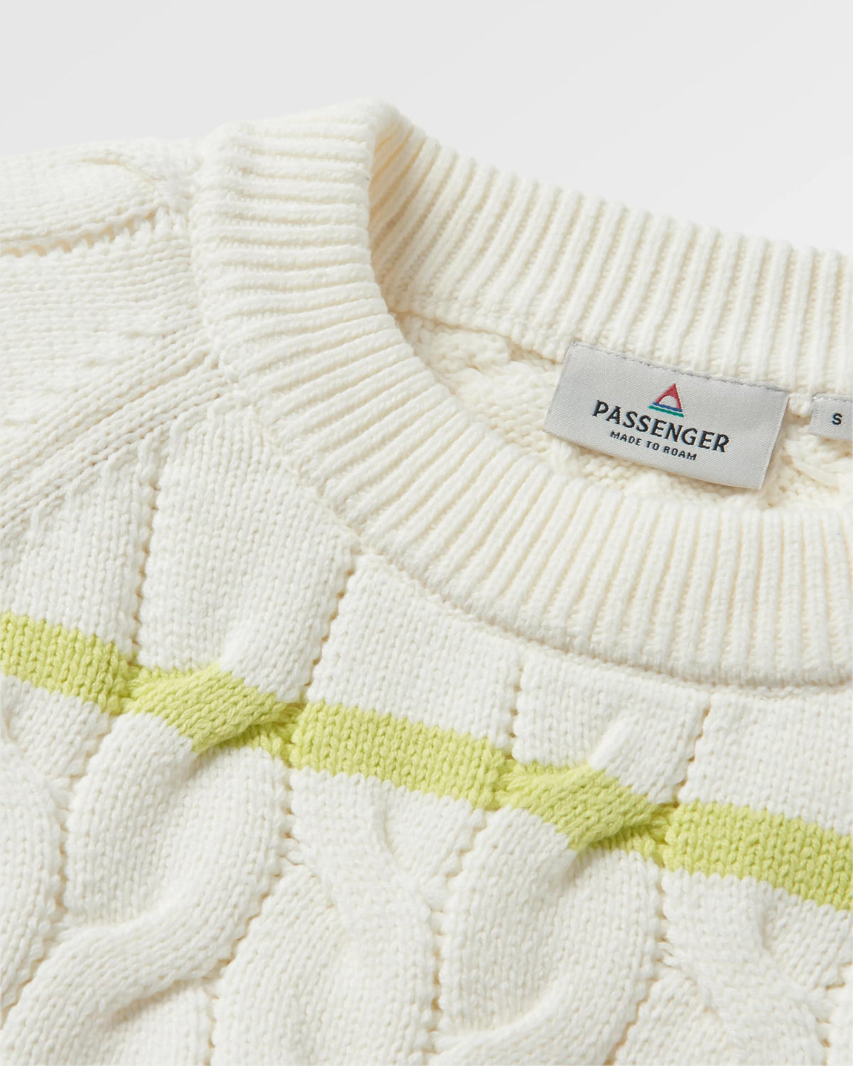 Comfort Stripe Knitted Jumper - Lime Stripe - Flatlay