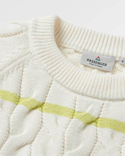 Comfort Stripe Knitted Jumper - Lime Stripe - Flatlay