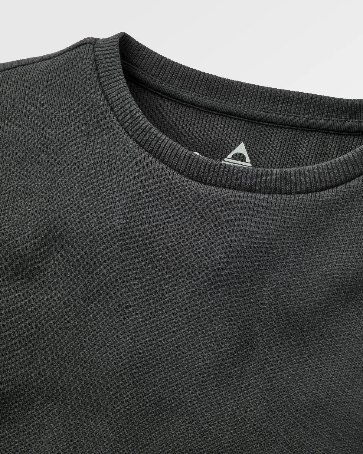 Out There Ribbed Cropped T-Shirt - Faded Black - Flatlay
