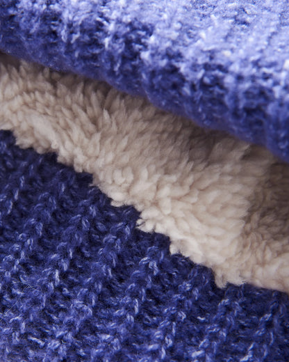Redwood Fleece Lined Beanie - Purple Indigo - Flatlay