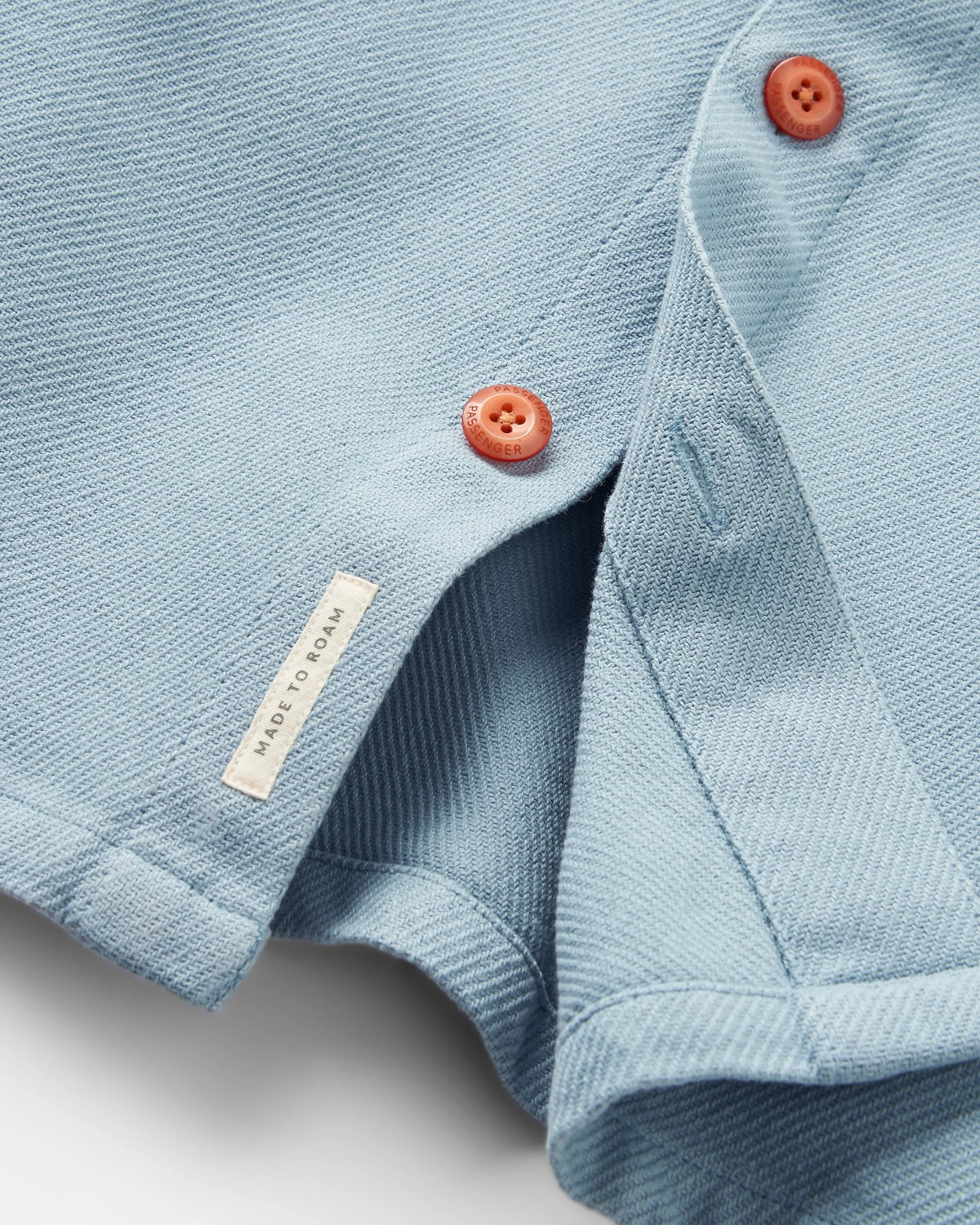Island Twill Shirt - Faded Denim - Flatlay