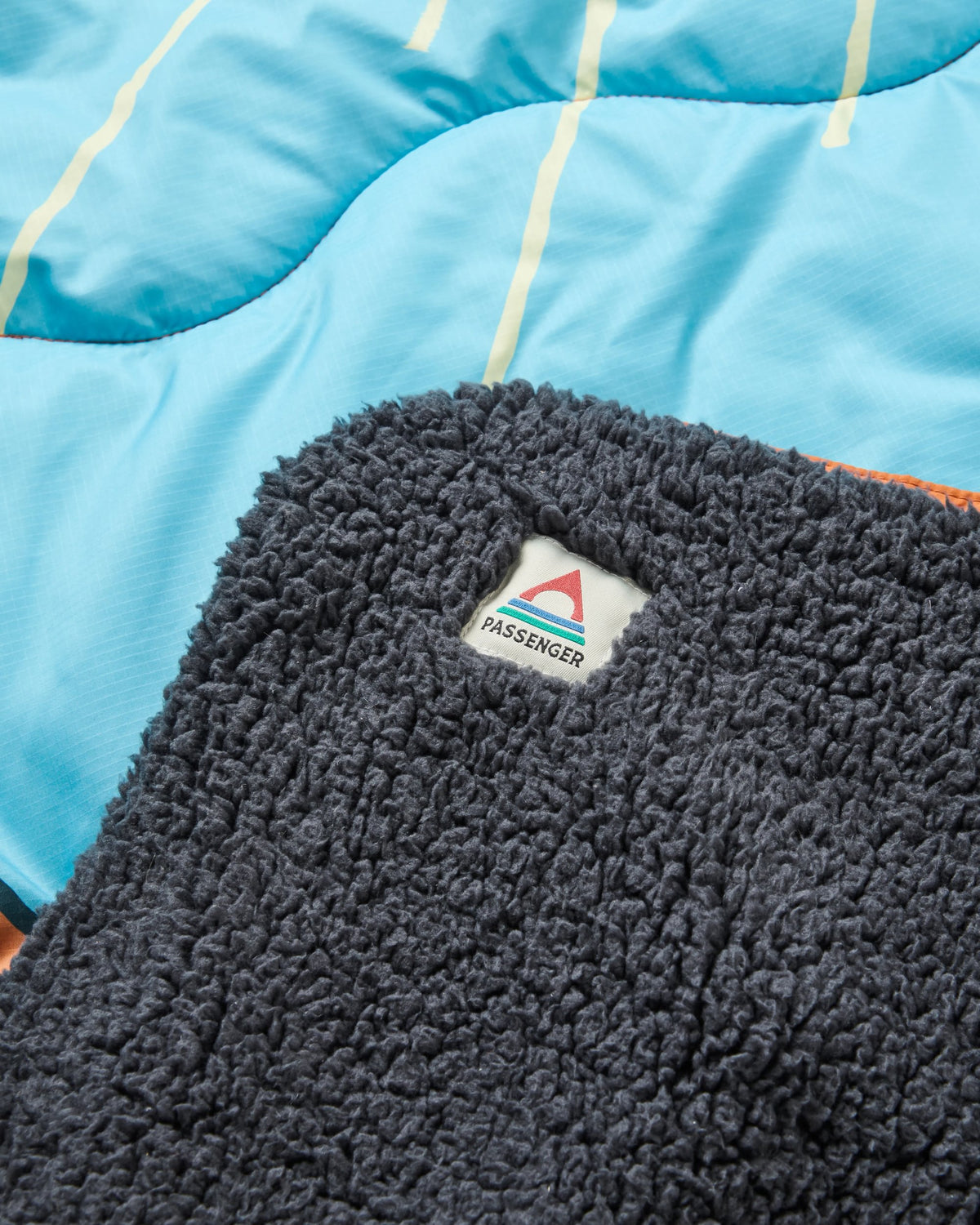 Cabin Sherpa Blanket - Retro Orange - Flatlay