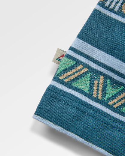 Mellower Jacquard T-Shirt - Geo Stripe Mediterranean - Flatlay