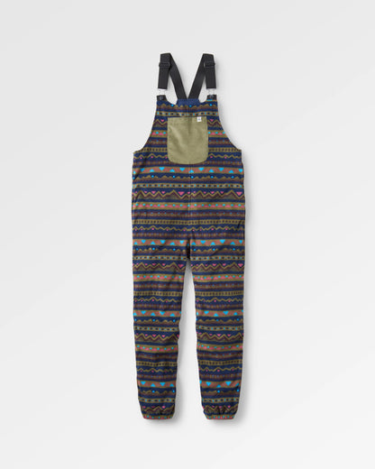 Ace Polar Fleece Dungarees - Mountain Geo Multi - Flatlay
