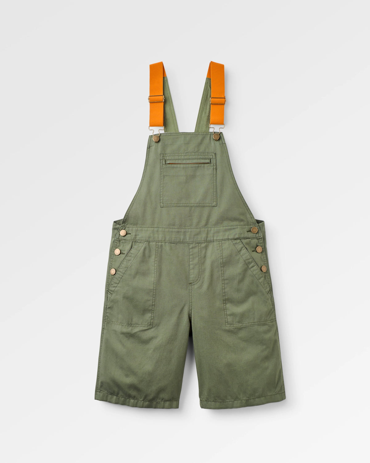 Shuffle Light Cotton Short Dungarees - Wild Green - Flatlay