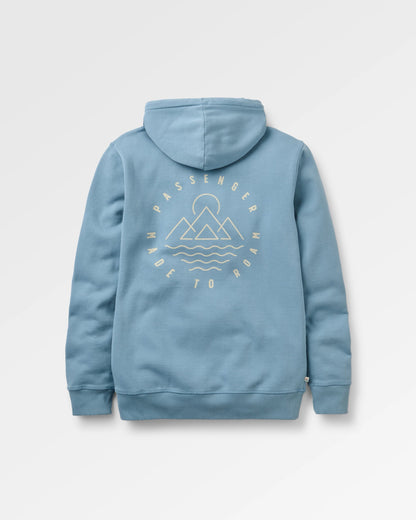 Escapism Regular Fit Hoodie - Faded Denim - Flatlay