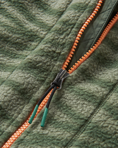 Fairbanks Full Zip Sherpa Fleece - Strata Fir Tree - Flatlay