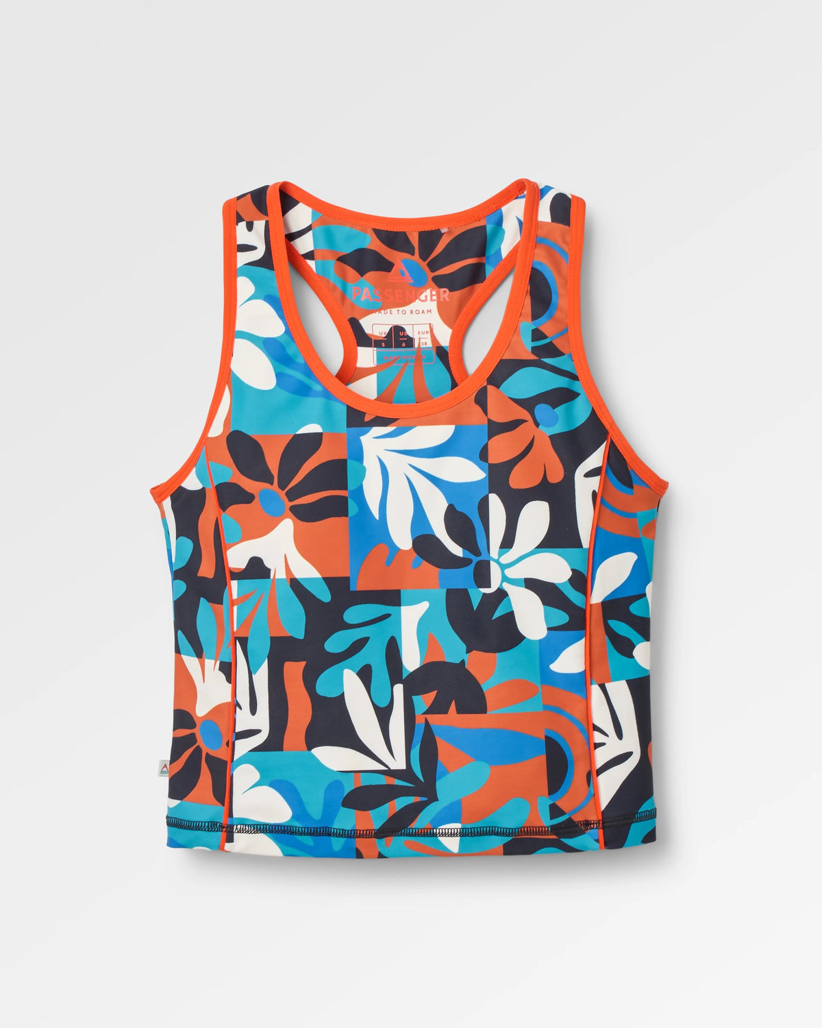 Mantra Active Crop Top - Mountain Foliage Blue - Flatlay