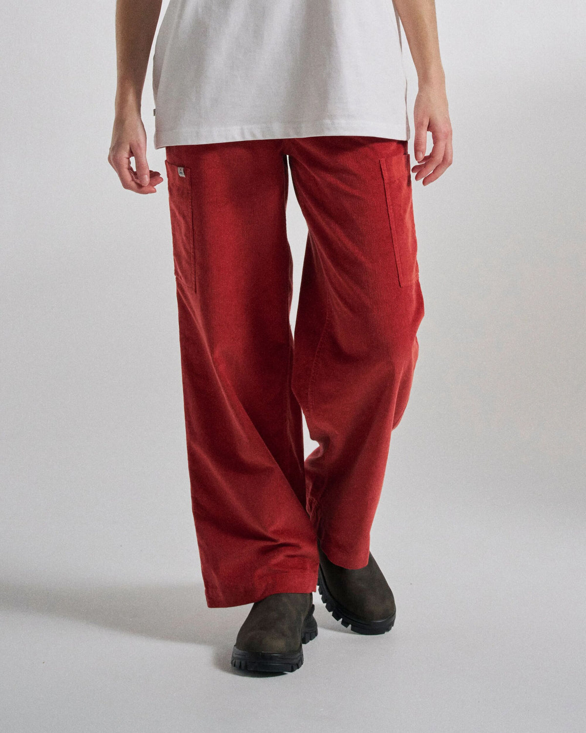 Someday Cotton Corduroy Trouser - Red Ochre - Studio Model