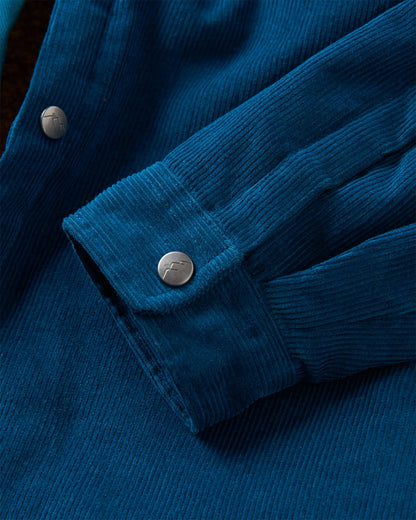 Kodiak Sherpa Lined Cord Overshirt - Tidal Blue - Flatlay