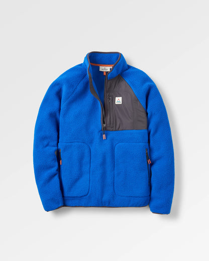 Offgrid 1/2 Zip Sherpa Fleece - Azure Blue - Flatlay