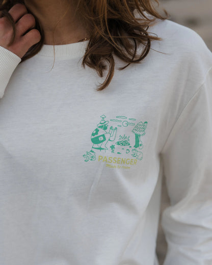 Better Outside Cotton Oversized LS T-Shirt - Marshmallow - Lifestyle
